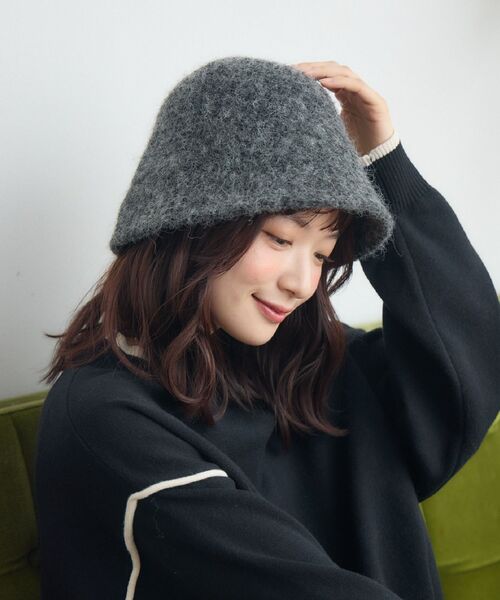 casita(RETRO GIRL)(カシータ)の「Fファーベルハット(ハット・レディース・オフホワイト/チャコールグレー/ブラウン・ONE SIZE)」の2枚目の写真