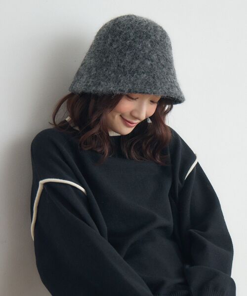 casita(RETRO GIRL)(カシータ)の「Fファーベルハット(ハット・レディース・オフホワイト/チャコールグレー/ブラウン・ONE SIZE)」の13枚目の写真