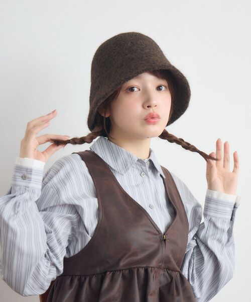 casita(RETRO GIRL)(カシータ)の「Fファーベルハット(ハット・レディース・オフホワイト/チャコールグレー/ブラウン・ONE SIZE)」の17枚目の写真