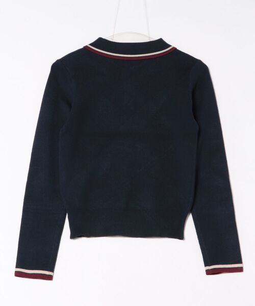 clear（クリア）の「刺繍入り配色ポロニット［大人 カジュアル 着回し力抜群］≪AW新作≫（ニット/セーター・レディース・ネイビー/アイボリー/ブラウン・F）」の14枚目の写真