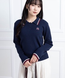 clear | 刺繍入り配色ポロニット［大人 カジュアル 着回し力抜群］≪AW新作≫(ニット/セーター)