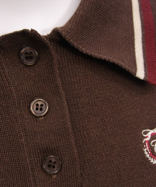 clear（クリア）の「刺繍入り配色ポロニット［大人 カジュアル 着回し力抜群］≪AW新作≫（ニット/セーター・レディース・ネイビー/アイボリー/ブラウン・F）」の22枚目の写真