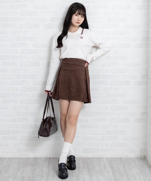 clear（クリア）の「刺繍入り配色ポロニット［大人 カジュアル 着回し力抜群］≪AW新作≫（ニット/セーター・レディース・ネイビー/アイボリー/ブラウン・F）」の11枚目の写真