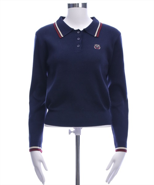 clear（クリア）の「刺繍入り配色ポロニット［大人 カジュアル 着回し力抜群］≪AW新作≫（ニット/セーター・レディース・ネイビー/アイボリー/ブラウン・F）」の12枚目の写真