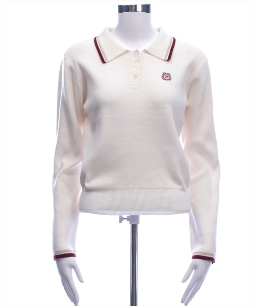 clear（クリア）の「刺繍入り配色ポロニット［大人 カジュアル 着回し力抜群］≪AW新作≫（ニット/セーター・レディース・ネイビー/アイボリー/ブラウン・F）」の13枚目の写真