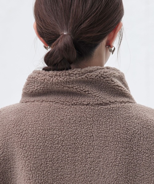 n'OrLABEL（ノアールレーベル）の「『スタンドカラーボアショートコート』（その他アウター・レディース・チャコール/モカ・FREE）」の14枚目の写真