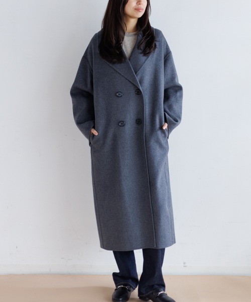 今期　ほぼ新品　ルグラジック　ウールダブルフェイスコート セール】LE GLAZIK ウール ダブルフェイスコート（その他アウター