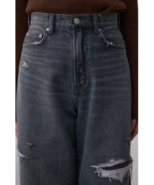 AZUL by moussy(アズールバイマウジー)の「AZUL DENIM リペアワイドデニム(デニムパンツ・レディース・ライトブルー/ライトブラック・SMALL/MEDIUM)」の9枚目の写真