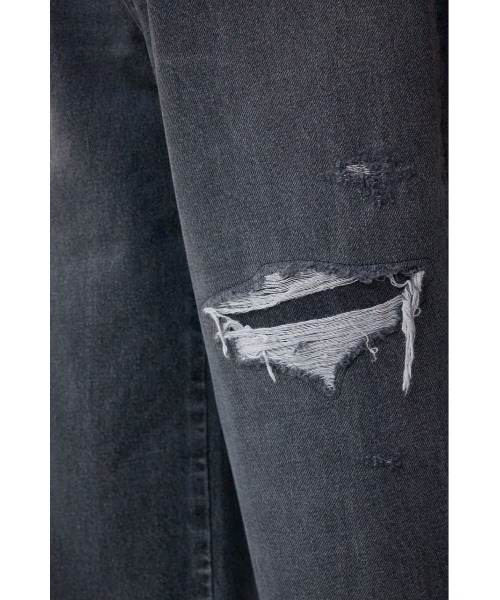 AZUL by moussy(アズールバイマウジー)の「AZUL DENIM リペアワイドデニム(デニムパンツ・レディース・ライトブルー/ライトブラック・SMALL/MEDIUM)」の12枚目の写真
