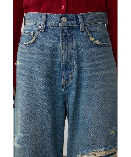 AZUL by moussy(アズールバイマウジー)の「AZUL DENIM リペアワイドデニム(デニムパンツ・レディース・ライトブルー/ライトブラック・SMALL/MEDIUM)」の20枚目の写真