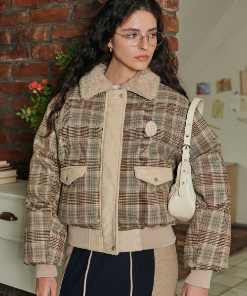 BITTER CELLS（ビターセルズ）の「ウィティプファージャケット-ブルーチェック（ダウンジャケット/コート・レディース・その他・FREE）」の2枚目の写真