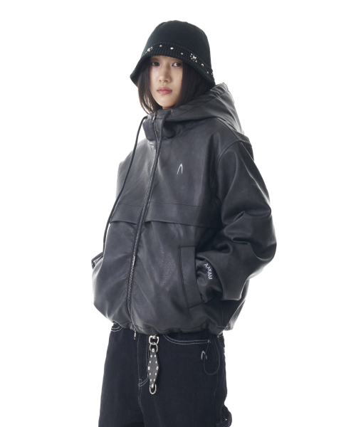 AAKAM(アーカム)の「Leather Puffer Jacket (Black)(ダウンジャケット/コート・レディース・その他・1/2)」の5枚目の写真