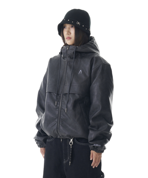 AAKAM(アーカム)の「Leather Puffer Jacket (Black)(ダウンジャケット/コート・レディース・その他・1/2)」の6枚目の写真