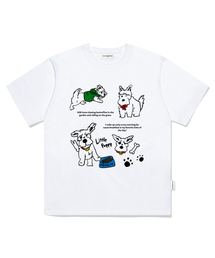 ESCAPEFROM（エスケープフロム）の「ミルクパピープリントオーバーサイズ半袖Tシャツホワイト（Tシャツ/カットソー）」
