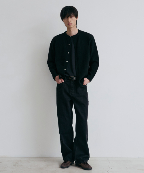 NODU（ノードユー）の「シングルラインラウンドカーディガン[ブラック]（カーディガン/ボレロ・メンズ・その他・MEDIUM/LARGE）」の4枚目の写真