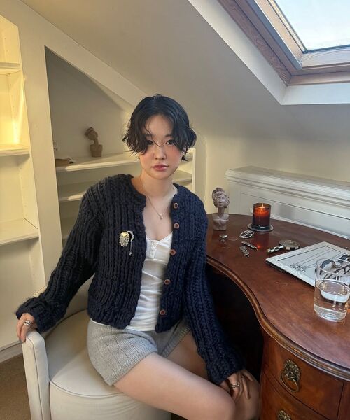 SINOON(シヌーン)の「Basic Knit Shorts (Light Melange Grey)(その他パンツ・レディース・グレー・FREE)」の5枚目の写真