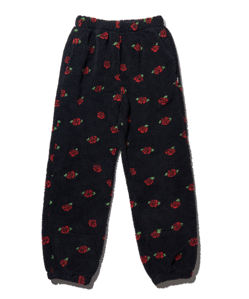 YOUHEE(ユヒ)の「ROSE PATTERN FLEECE PANTS BLACK(スウェットパンツ・レディース・その他・FREE)」の2枚目の写真
