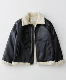 VTWO（ブイツー）の「7097-1 ビーガンレザー ムートン_ブラック（ムートンコート）」