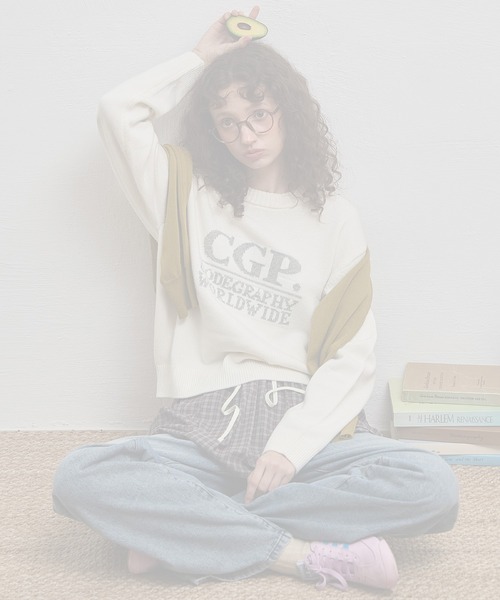 codegraphy（コードグラフィー）の「(Women) Square Round Knit CBEWWKL040（ニット/セーター・レディース・チャコール/ネイビー/クリーム・SMALL/MEDIUM）」の4枚目の写真