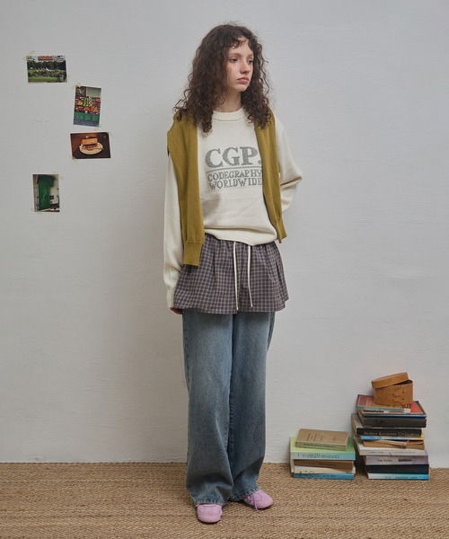codegraphy（コードグラフィー）の「(Women) Square Round Knit CBEWWKL040（ニット/セーター・レディース・チャコール/ネイビー/クリーム・SMALL/MEDIUM）」の5枚目の写真