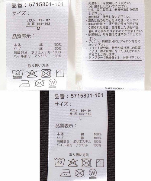 Bleu Bleuet(ブルーブルーエ)の「グレムリンボンバーロンT(Tシャツ/カットソー・レディース・オフホワイト/チャコールグレー・M/L)」の6枚目の写真
