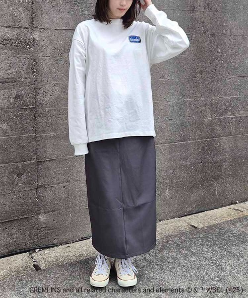 Bleu Bleuet(ブルーブルーエ)の「グレムリンボンバーロンT(Tシャツ/カットソー・レディース・オフホワイト/チャコールグレー・M/L)」の13枚目の写真