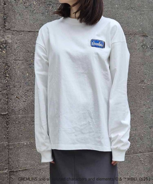 Bleu Bleuet(ブルーブルーエ)の「グレムリンボンバーロンT(Tシャツ/カットソー・レディース・オフホワイト/チャコールグレー・M/L)」の14枚目の写真