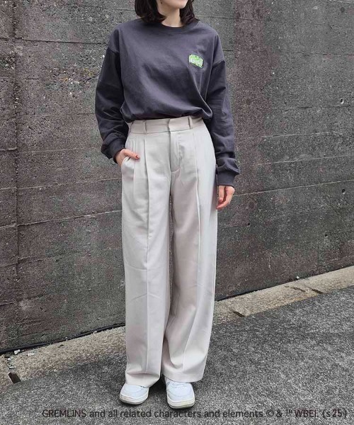 Bleu Bleuet(ブルーブルーエ)の「グレムリンボンバーロンT(Tシャツ/カットソー・レディース・オフホワイト/チャコールグレー・M/L)」の16枚目の写真
