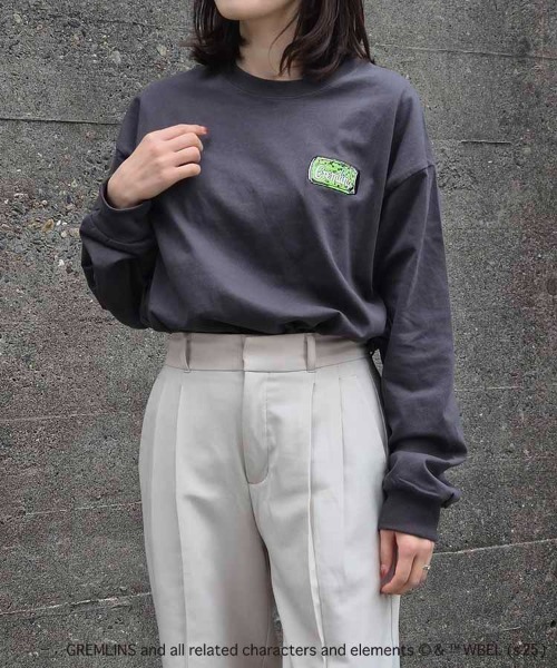 Bleu Bleuet(ブルーブルーエ)の「グレムリンボンバーロンT(Tシャツ/カットソー・レディース・オフホワイト/チャコールグレー・M/L)」の17枚目の写真