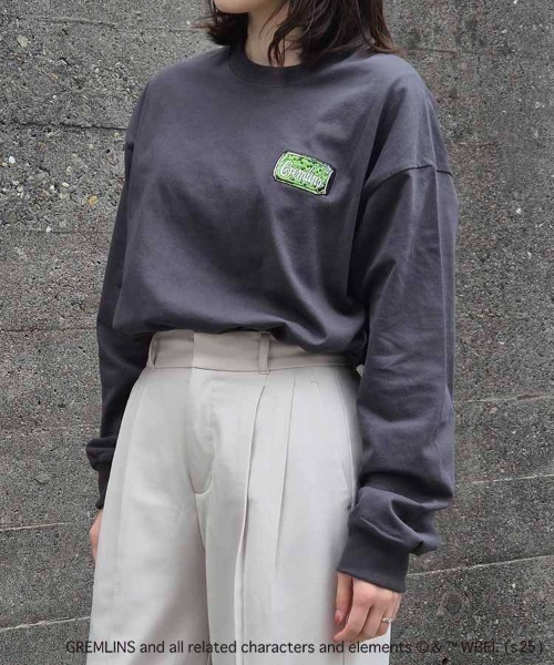 Bleu Bleuet(ブルーブルーエ)の「グレムリンボンバーロンT(Tシャツ/カットソー・レディース・オフホワイト/チャコールグレー・M/L)」の18枚目の写真