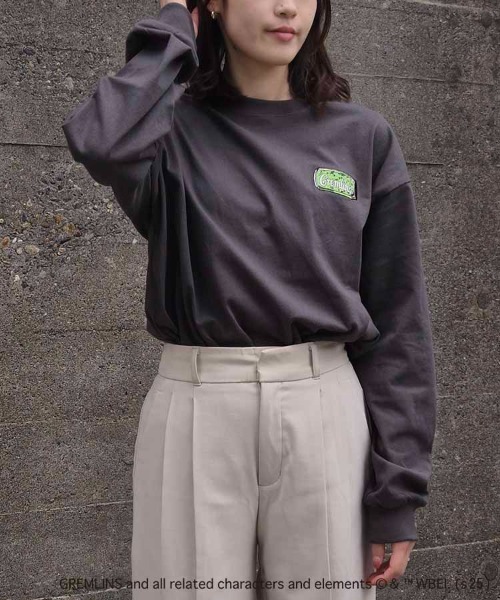 Bleu Bleuet(ブルーブルーエ)の「グレムリンボンバーロンT(Tシャツ/カットソー・レディース・オフホワイト/チャコールグレー・M/L)」の19枚目の写真