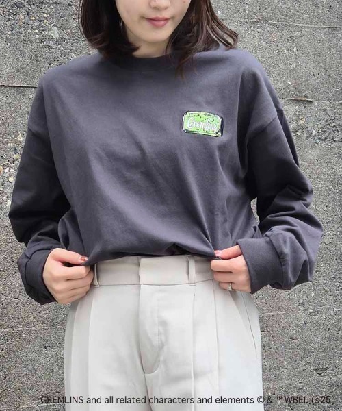 Bleu Bleuet(ブルーブルーエ)の「グレムリンボンバーロンT(Tシャツ/カットソー・レディース・オフホワイト/チャコールグレー・M/L)」の20枚目の写真