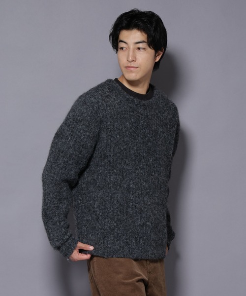 NANO universe（ナノユニバース）の「ウールミックスローゲージニット（ニット/セーター・メンズ・ブルー/グレー/チャコール・S/L/M）」の3枚目の写真