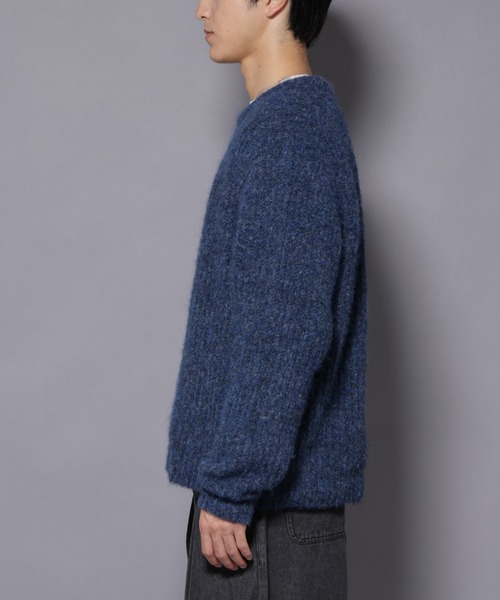 NANO universe（ナノユニバース）の「ウールミックスローゲージニット（ニット/セーター・メンズ・ブルー/グレー/チャコール・S/L/M）」の18枚目の写真