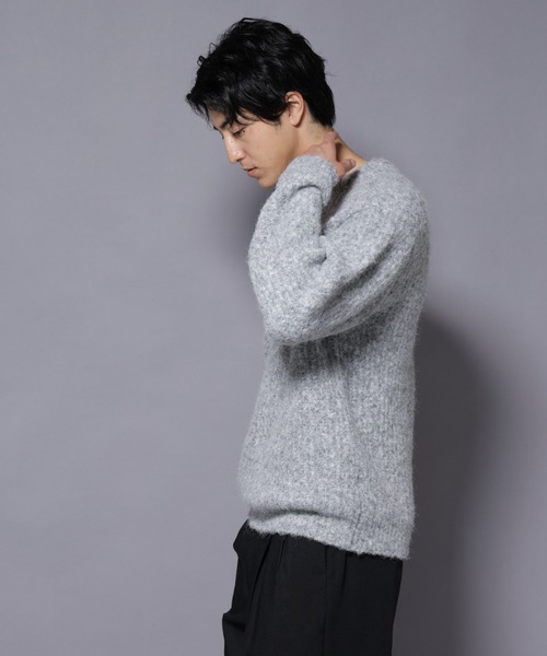 NANO universe（ナノユニバース）の「ウールミックスローゲージニット（ニット/セーター・メンズ・ブルー/グレー/チャコール・S/L/M）」の6枚目の写真