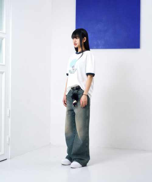 IUGAMAKARAS(イウガマカラス)の「KIDZ Ringer Top (Mint)(Tシャツ/カットソー・レディース・その他・1)」の3枚目の写真