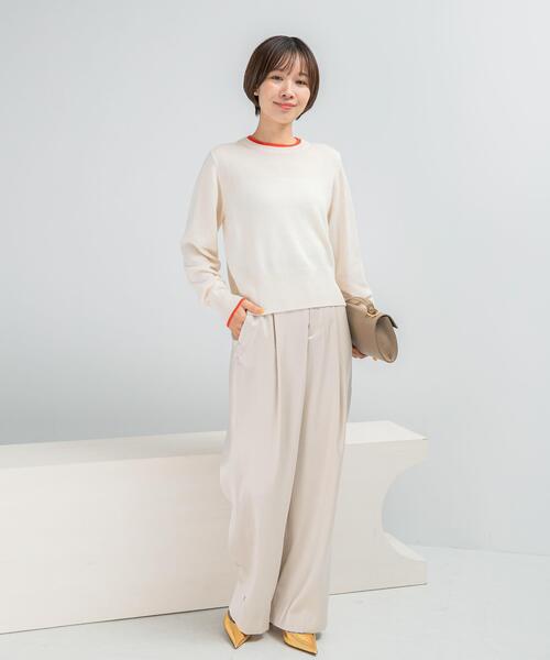 URBAN RESEARCH ROSSO WOMEN（アーバンリサーチ　ロッソ）の「カシミヤ混バイカラーコンパクトニット（ニット/セーター・レディース・グレー系その他/ブルー系その他/レッド系その他/ホワイト系その他・FREE）」の8枚目の写真
