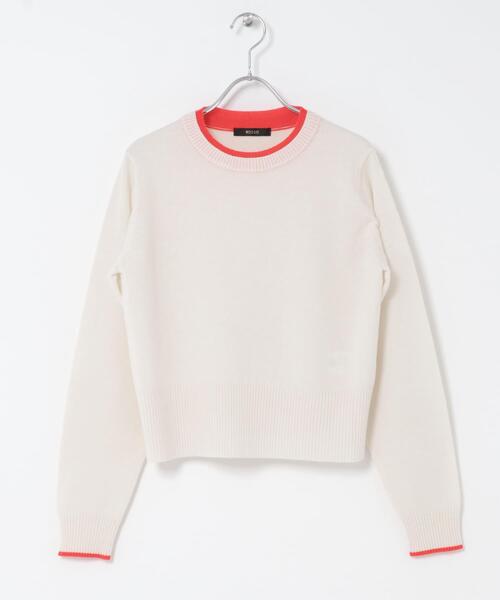 URBAN RESEARCH ROSSO WOMEN（アーバンリサーチ　ロッソ）の「カシミヤ混バイカラーコンパクトニット（ニット/セーター・レディース・グレー系その他/ブルー系その他/レッド系その他/ホワイト系その他・FREE）」の9枚目の写真