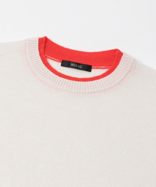 URBAN RESEARCH ROSSO WOMEN（アーバンリサーチ　ロッソ）の「カシミヤ混バイカラーコンパクトニット（ニット/セーター・レディース・グレー系その他/ブルー系その他/レッド系その他/ホワイト系その他・FREE）」の10枚目の写真
