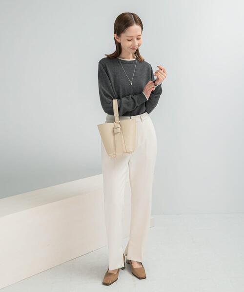 URBAN RESEARCH ROSSO WOMEN（アーバンリサーチ　ロッソ）の「カシミヤ混バイカラーコンパクトニット（ニット/セーター・レディース・グレー系その他/ブルー系その他/レッド系その他/ホワイト系その他・FREE）」の13枚目の写真