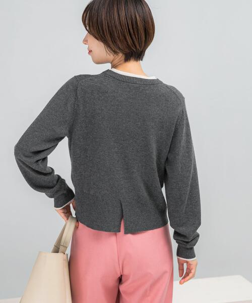 URBAN RESEARCH ROSSO WOMEN（アーバンリサーチ　ロッソ）の「カシミヤ混バイカラーコンパクトニット（ニット/セーター・レディース・グレー系その他/ブルー系その他/レッド系その他/ホワイト系その他・FREE）」の15枚目の写真