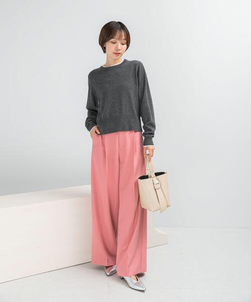URBAN RESEARCH ROSSO WOMEN（アーバンリサーチ　ロッソ）の「カシミヤ混バイカラーコンパクトニット（ニット/セーター・レディース・グレー系その他/ブルー系その他/レッド系その他/ホワイト系その他・FREE）」の16枚目の写真