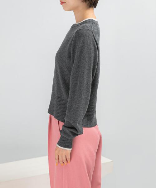URBAN RESEARCH ROSSO WOMEN（アーバンリサーチ　ロッソ）の「カシミヤ混バイカラーコンパクトニット（ニット/セーター・レディース・グレー系その他/ブルー系その他/レッド系その他/ホワイト系その他・FREE）」の18枚目の写真