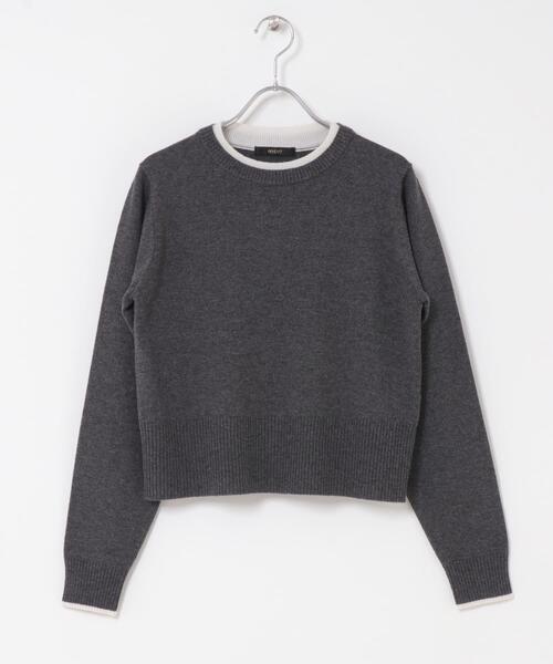 URBAN RESEARCH ROSSO WOMEN（アーバンリサーチ　ロッソ）の「カシミヤ混バイカラーコンパクトニット（ニット/セーター・レディース・グレー系その他/ブルー系その他/レッド系その他/ホワイト系その他・FREE）」の21枚目の写真