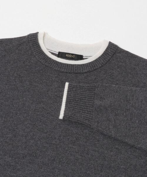 URBAN RESEARCH ROSSO WOMEN（アーバンリサーチ　ロッソ）の「カシミヤ混バイカラーコンパクトニット（ニット/セーター・レディース・グレー系その他/ブルー系その他/レッド系その他/ホワイト系その他・FREE）」の22枚目の写真