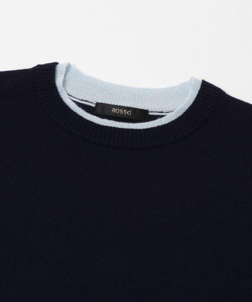 URBAN RESEARCH ROSSO WOMEN（アーバンリサーチ　ロッソ）の「カシミヤ混バイカラーコンパクトニット（ニット/セーター・レディース・グレー系その他/ブルー系その他/レッド系その他/ホワイト系その他・FREE）」の6枚目の写真