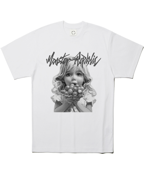 MONSTER REPUBLIC(モンスターリパブリック)の「ハッピージェニーアッシュグレーTシャツホワイト(Tシャツ/カットソー・レディース・その他・MEDIUM/X-LARGE/SMALL/LARGE)」の1枚目の写真