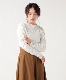 シャーリング ギャザー プルオーバー