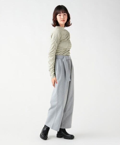 BEAMS HEART(ビームスハート)の「シャーリング ギャザー プルオーバー(Tシャツ/カットソー・レディース・オフホワイト/ブラック/ミント・FREE)」の12枚目の写真