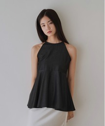 Geeong（ジーオン）の「デニム ホルターネック ペプラム トップス（その他トップス）」